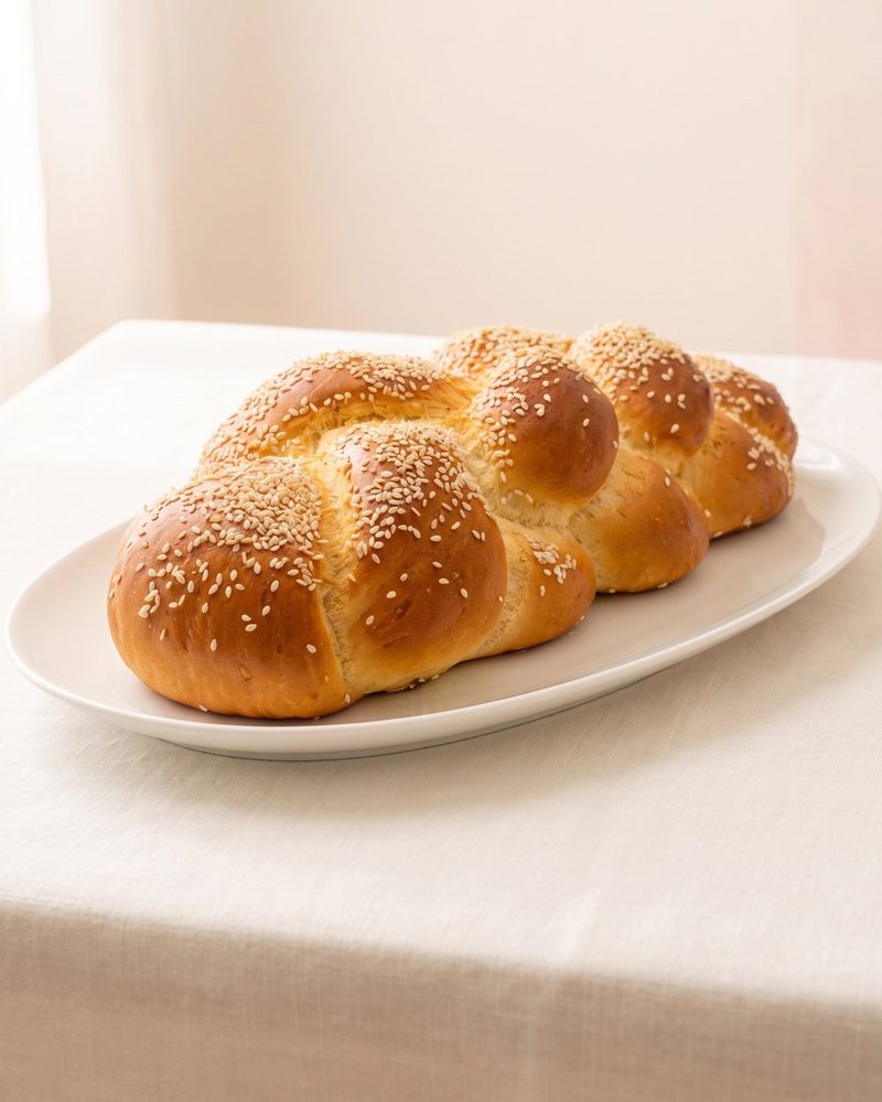 Hefezopf mit Sesam
