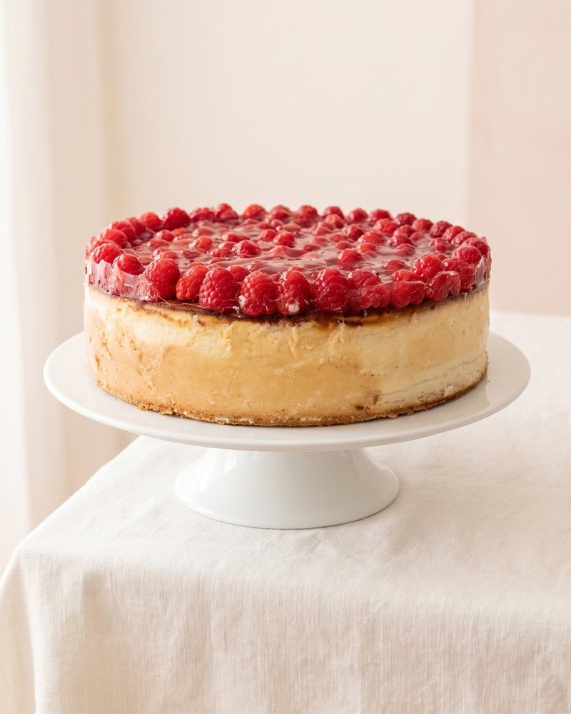 Käsekuchen mit Himbeeren