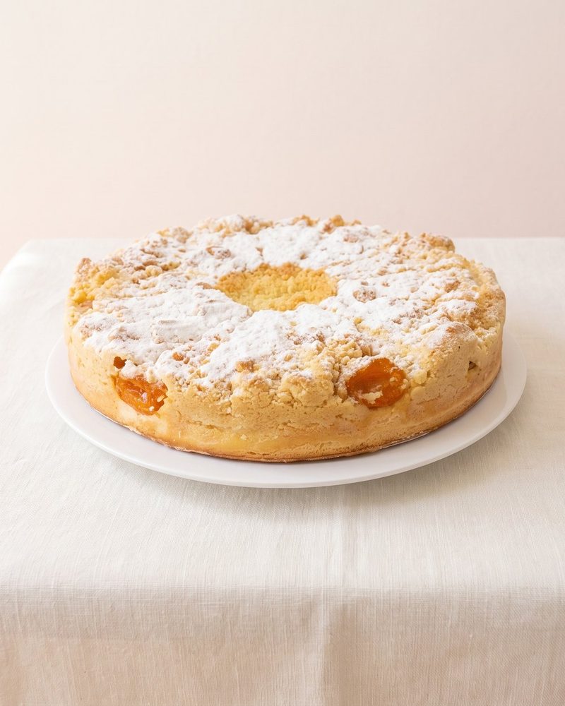 Aprikosenstreusel - Hefeteig
