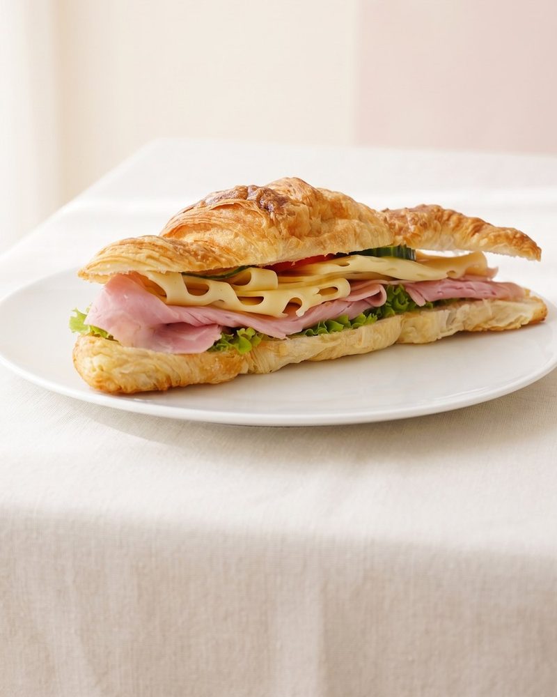 Belegtes Mini Croissant - Emmentaler + gekochter Schinken